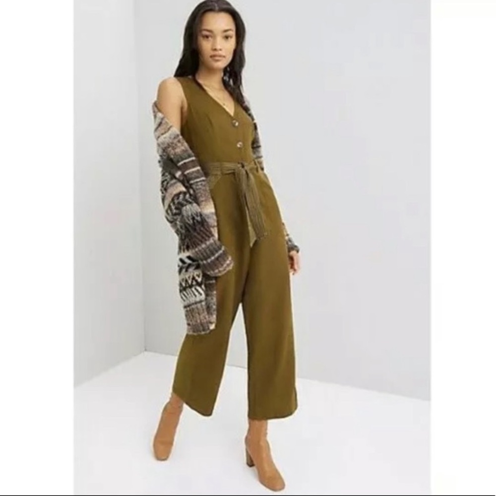 Anthropologie Linen Jumpsuit Romper